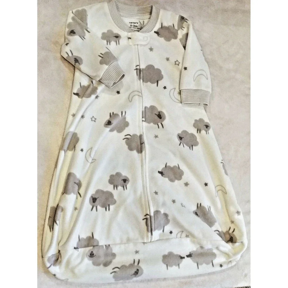 Sleep Sack 0 to 3 month Carters Northern Fleece baby with lambs sleepwear